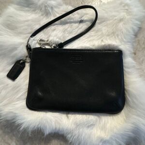 COACH Black Leather Wristlet